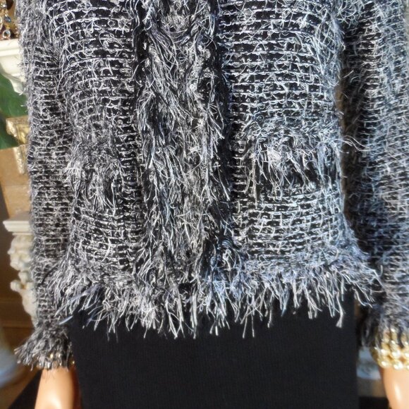 St. John Collection Black Tweed Knit Skirt Suit Size 4 - Picture 8 of 16